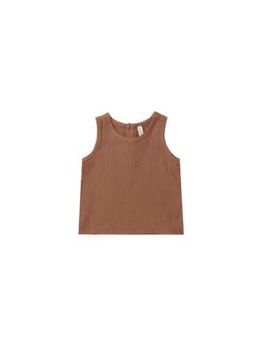 Quincy Mae Organic Woven Tank, Sienna